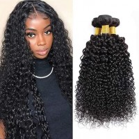 Brazilian Virgin Human Hair Bundles Curly Bundles Natural Black