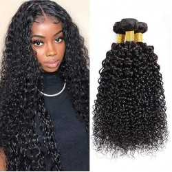 Brazilian Virgin Human Hair Bundles Curly Bundles Natural Black