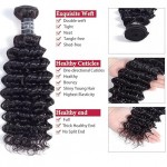 Deep Wave Human Hair Bundles Brazilian Virgin Weave Hair Extension
