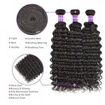 Malaysian Deep Wave Bundles Natural Black Color Wet and Wavy Hair