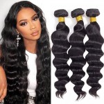 Malaysian Virgin Hair Loose Deep Wave Human Hair Weave Bundles Natural Color