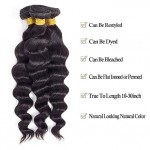 Malaysian Virgin Hair Loose Deep Wave Human Hair Weave Bundles Natural Color